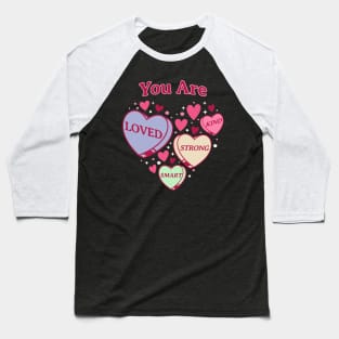 Teacher Valentine Day Retro Heart Candy - Cute Self Love Baseball T-Shirt